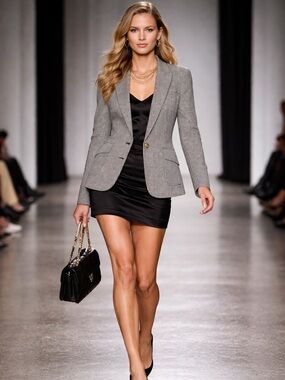 Banana Republic Houndstooth Blazer with Gold Buttons